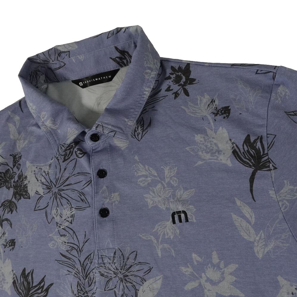 TravisMathew Floral Performance Stretch Golf Polo Shirt Men's Large